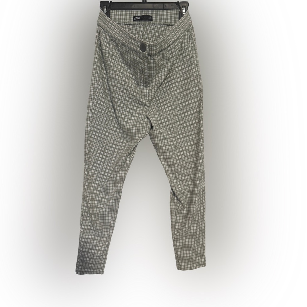 Zara Women’s Plaid Dress Pants - Green - Size XL